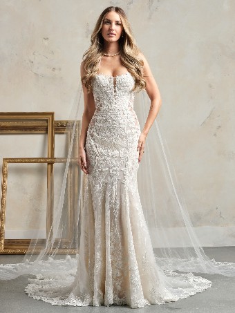 Maggie Sottero ADMINA (24MZ767A01 - Floral glitter tulle) #0 default All Ivory (gown with Ivory Illusion) thumbnail